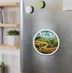 Black and white fridge magnet